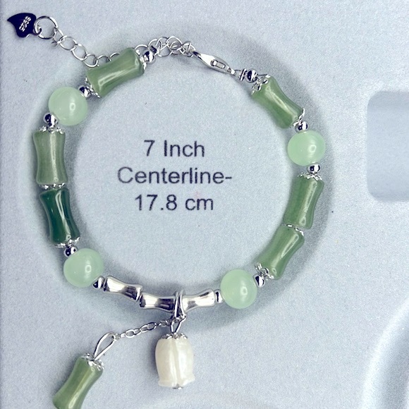 ELEGANT LILY OF VALLEY FLOWER PENDANT BAMBOO - Picture 5 of 5